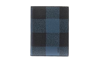 COACH Coated Canvas Passport Holder Blue/Black Antique Nickel