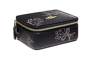 COACH Bo Coated Canvas With Smooth Box, Storage Box Black & Pink