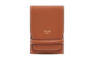 CELINE Lambskin Clutch Business Card Bag Merch Luggage Tag Tawny