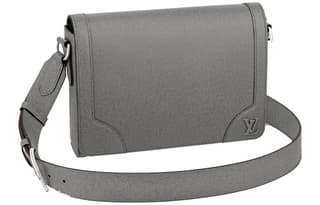 LOUIS VUITTON Embossed Cow Messenger Bag, Shoulder Bag Gray
