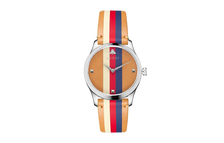 GUCCI G Timeless Collection Wrist Watch Quartz Movement Genuine Strap Yellow Watch Dial Watch Random Warranty Period (Warranty Period for at Least 1 Year)