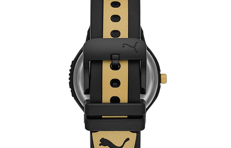PUMA Wrist Watch Quartz Movement Silicone Strap 36mm Gold Dial Watch