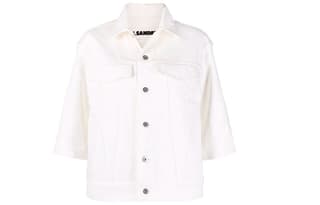 JIL SANDER Denim Jackets White Lapel Moderate Straight Fit