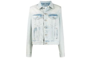 OFF WHITE SS21 Denim Jackets Blue Lapel Moderate Straight Fit
