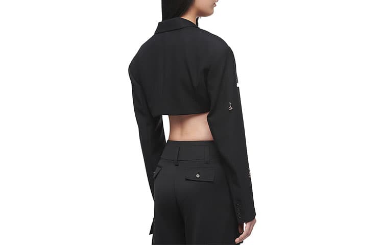 Feng Chen Wang Business Suits Black Suit Collar Moderate Straight Fit