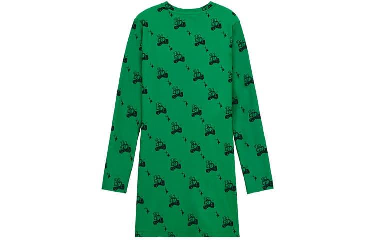 WE11DONE Long Sleeved Green Crew Neck