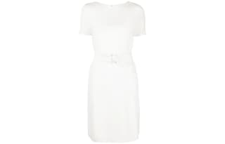 EMPORIO ARMANI SS22 Short Sleeved Dress White