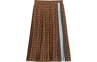 Burberry Logo Pleated Skirt 'Dark Mocha Ip Pattern'