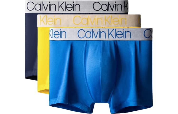 Calvin Klein Boxer Briefs 1 set of 3 strips (dark blue + blue + yellow)