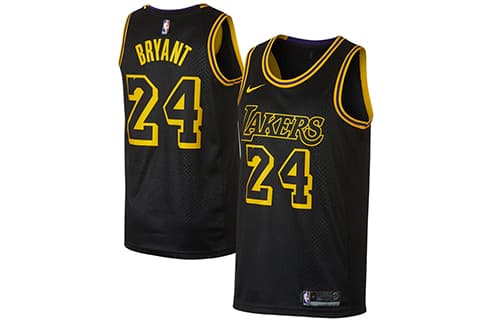 Nike Jersey NBA Lakers City Edition Jersey Black Yellow