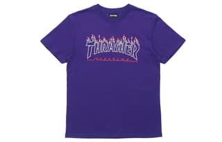 Thrasher Crew Neck Loose Fit Straight Fit Short Sleeved T Shirt Japan Version Purple
