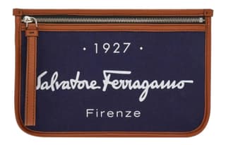 FERRAGAMO Fabric With Clutch Blue