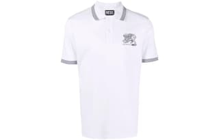 DIESEL Polo Shirts White Polo Collar Moderate Straight Fit
