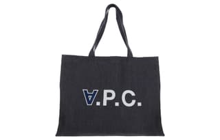 A.P.C Polyurethane Tote Bag, Shopping Bag, Handbag Blue