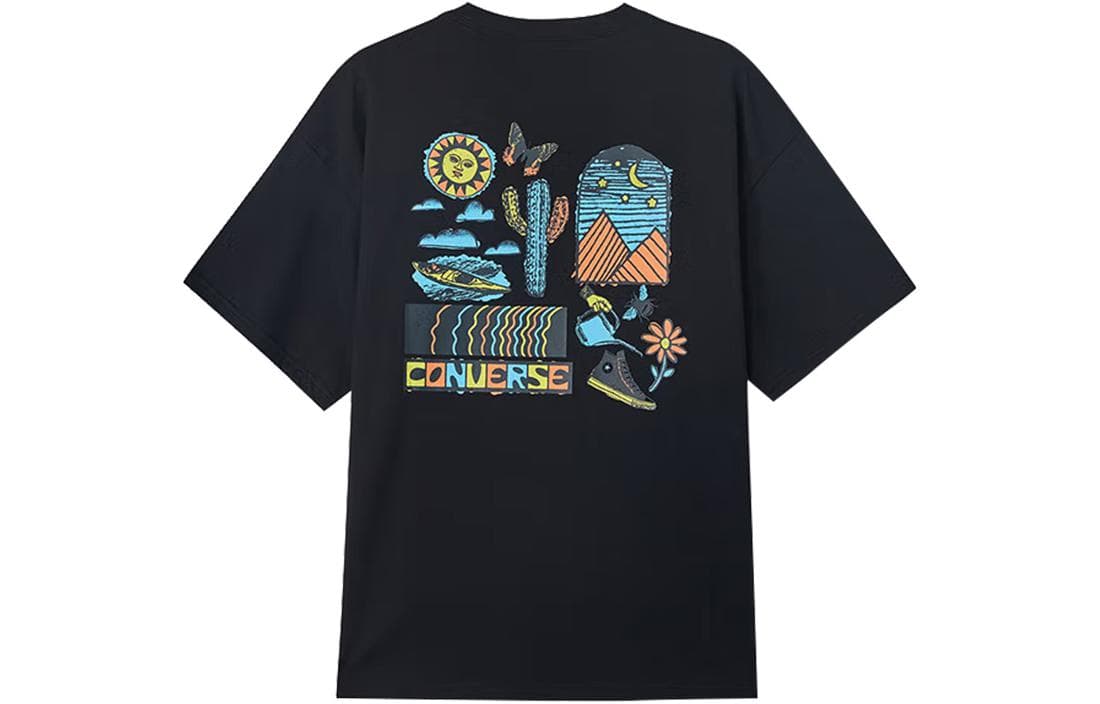 Converse Set in Sleeve T Shirt Black