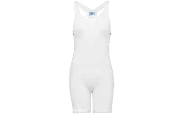 PRADA Bodysuits White Crew Neck