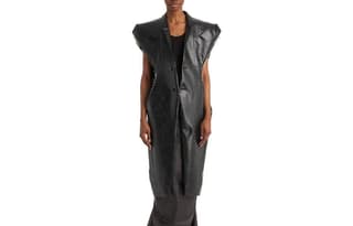 RICK OWENS Jackets Black Lapel Moderate Shearling Coat