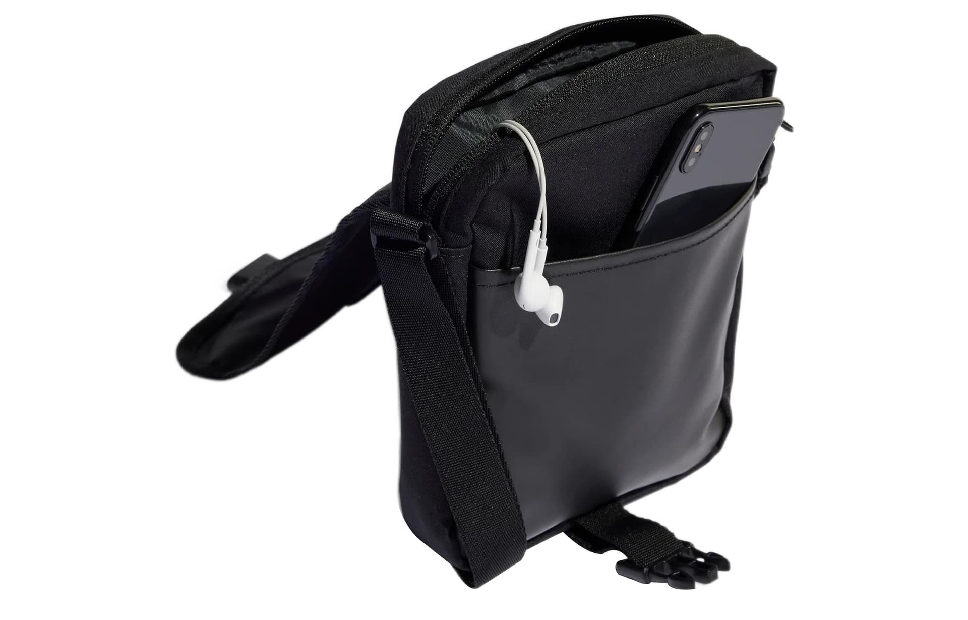 Adidas Originals Polyurethane Cell Phone Pouch, Crossbody Bag, Shoulder Bag Black