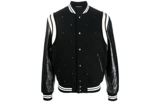 Valentino Roman Stud FW22 Baseball Jacket Black