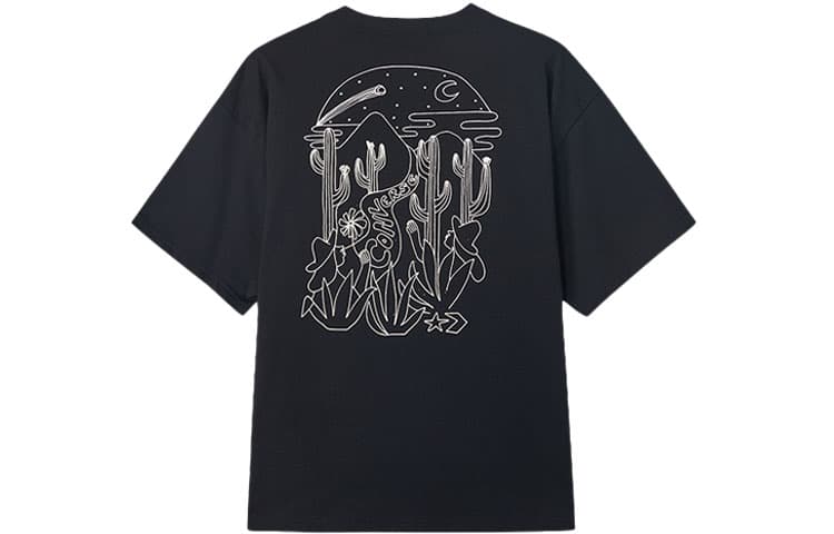 Converse T Shirts Black Crew Neck Moderate Straight Fit