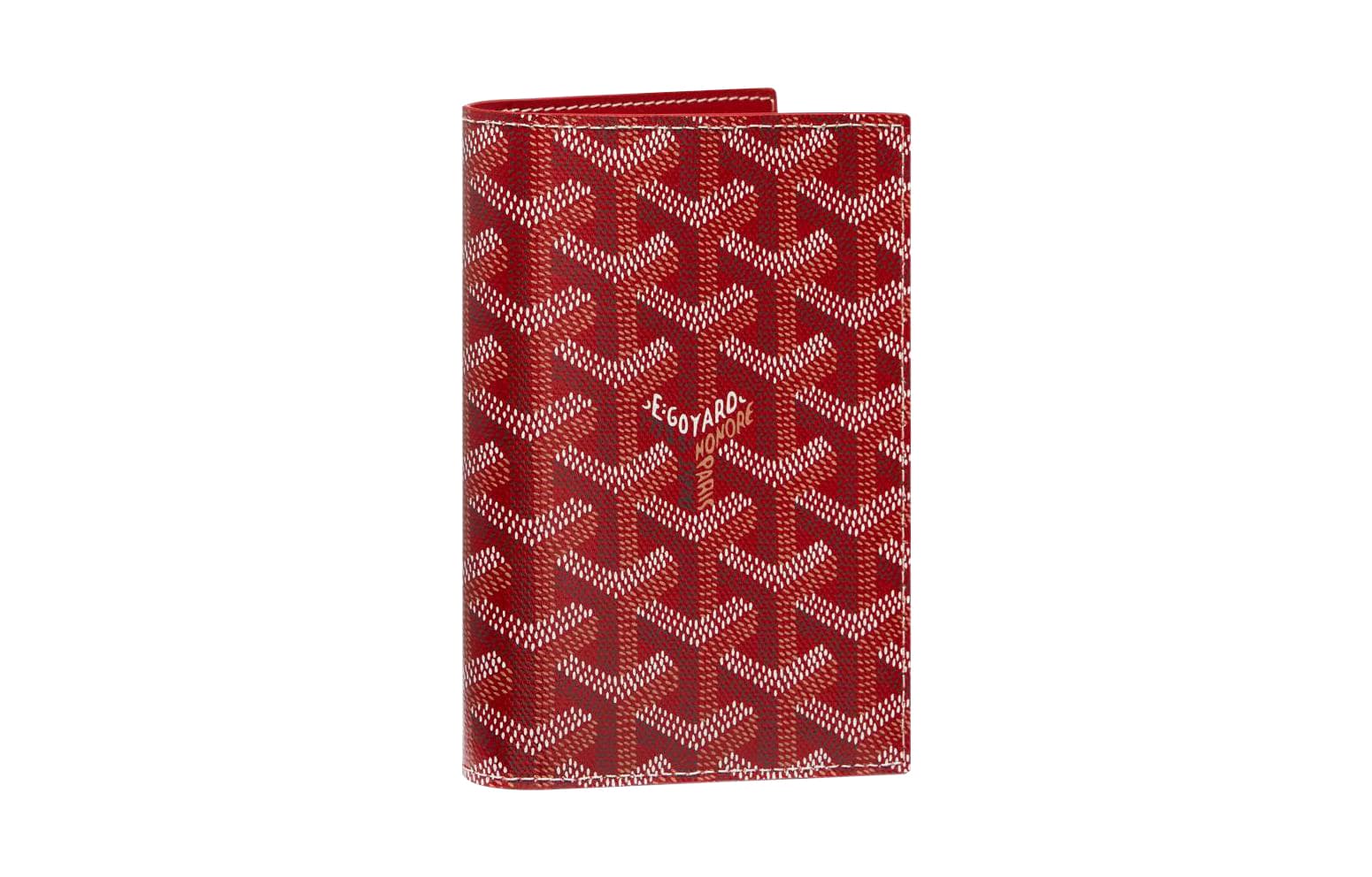 GOYARD Grenelle Canvas With Card Holder Passport Holder Red Basic Set (Bag)