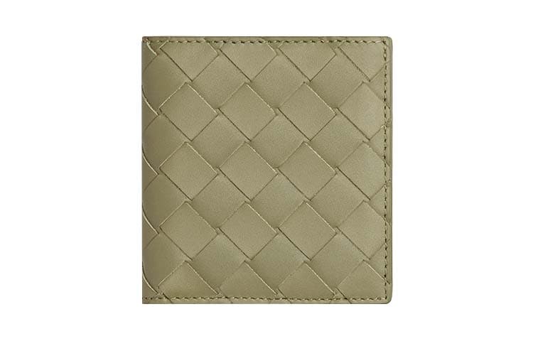 Bottega Veneta Calfskin Wallet Gray/Green