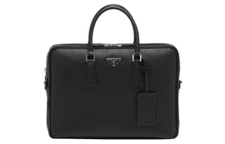 PRADA Saffiano Portable Briefcase Black