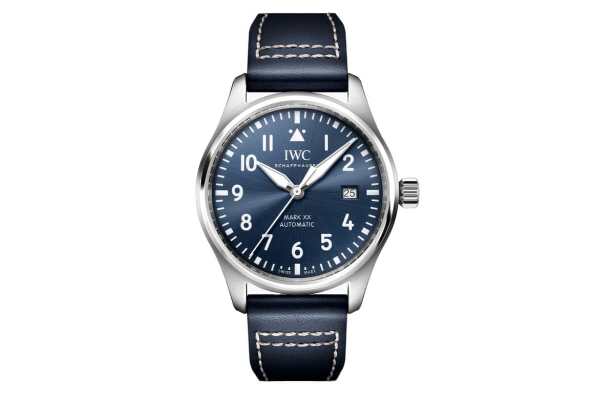 IWC Pilot Collection Mark 20 Blue Dial Automatic Mechanical Movement Date Display Watch 40mm Blue Dial