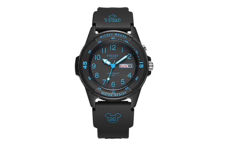 Disney Mickey Series Quartz Movement Silicone Strap Watch Black Dial