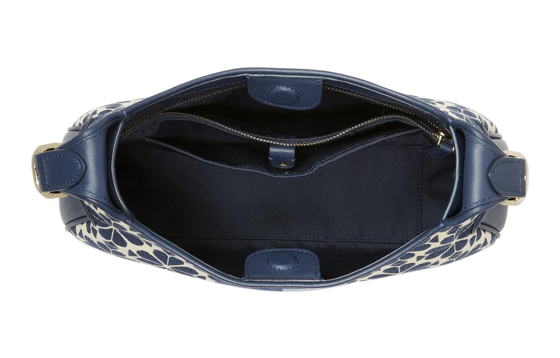 Kate Spade Flower Jacquard With Cow Shoulder Bag, Handbag, Shoulder Bag Blue & Black