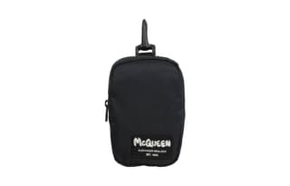 Alexander McQueen Nylon Charm Bag Earphone Case Mini Black