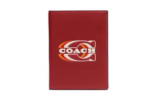 COACH Smooth Calfskin Passport Holder Mini Red