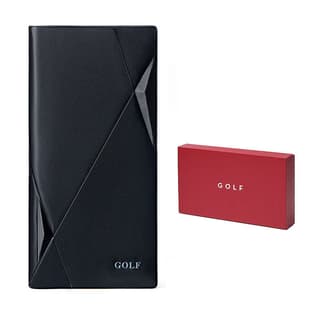 GOLF Grain Cow Leather, Genuine Card Holder, Document Bag, Wallet Large Black
