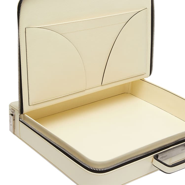 Valextra Calfskin Portable Briefcase White