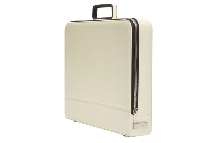 Valextra Calfskin Portable Briefcase White
