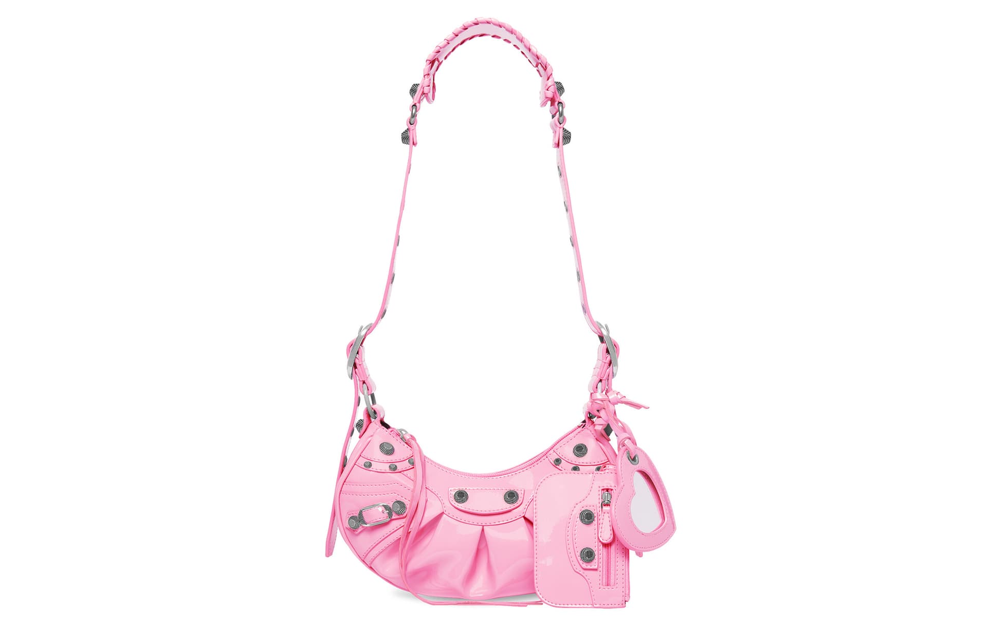 Balenciaga Le Cagole Shoulder Bag Xs Pink Patent Box(Basic Set+Box)