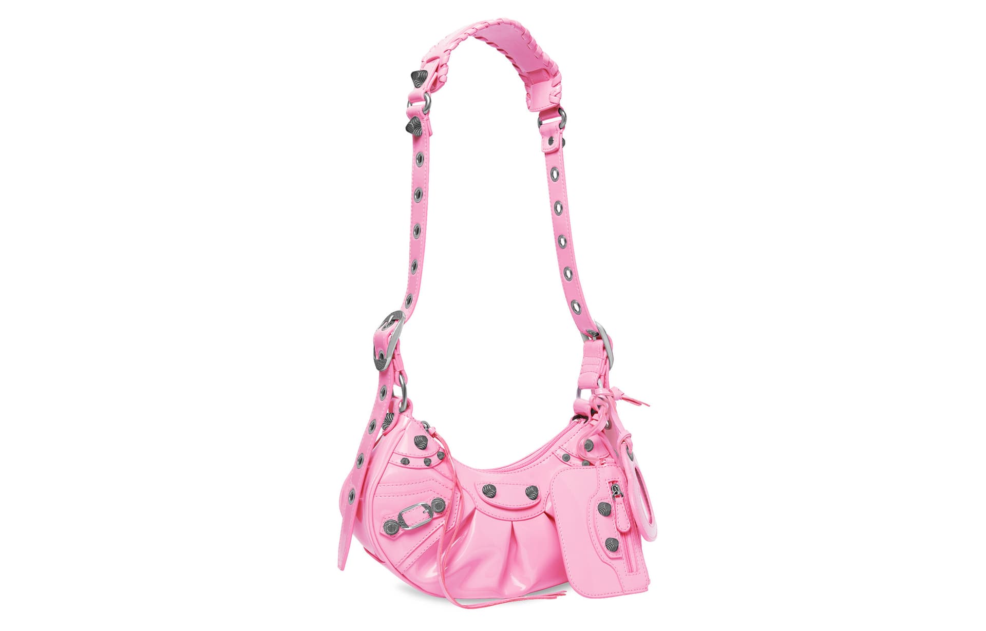 Balenciaga Le Cagole Shoulder Bag Xs Pink Patent