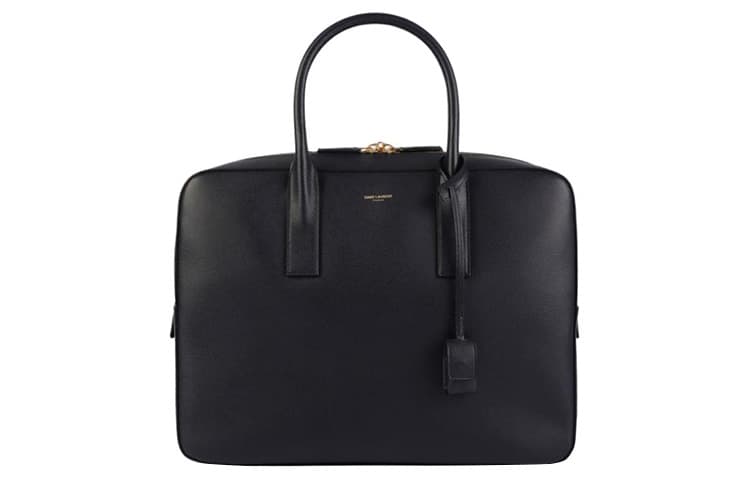 SAINT LAURENT Cow Portable One Shoulder Crossbody Briefcase Dark Blue Basic Set (Bag+Dust Bag)