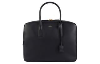 SAINT LAURENT Cow Portable One Shoulder Crossbody Briefcase Dark Blue