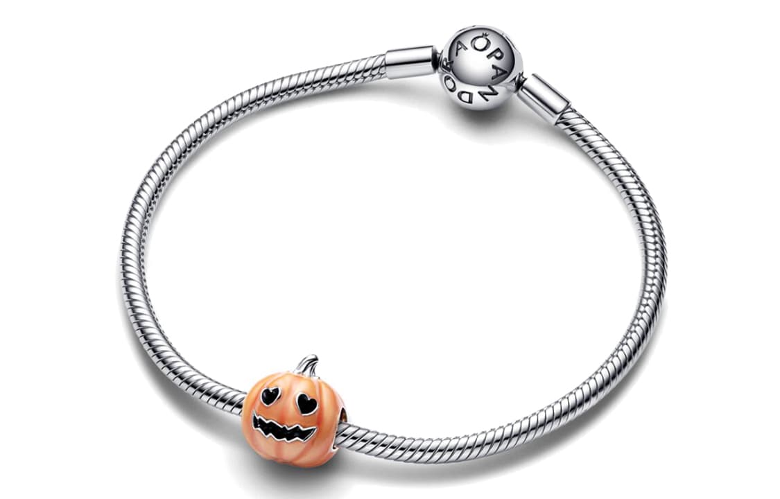 Pandora MOMENTS 925 Sterling Silver Enamel Bead Ornament Orange