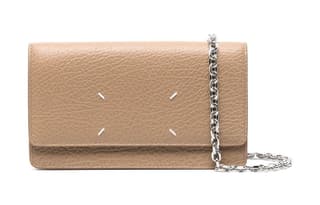 Maison Margiela Calfskin Crossbody Chain Wallet Sand Yellow