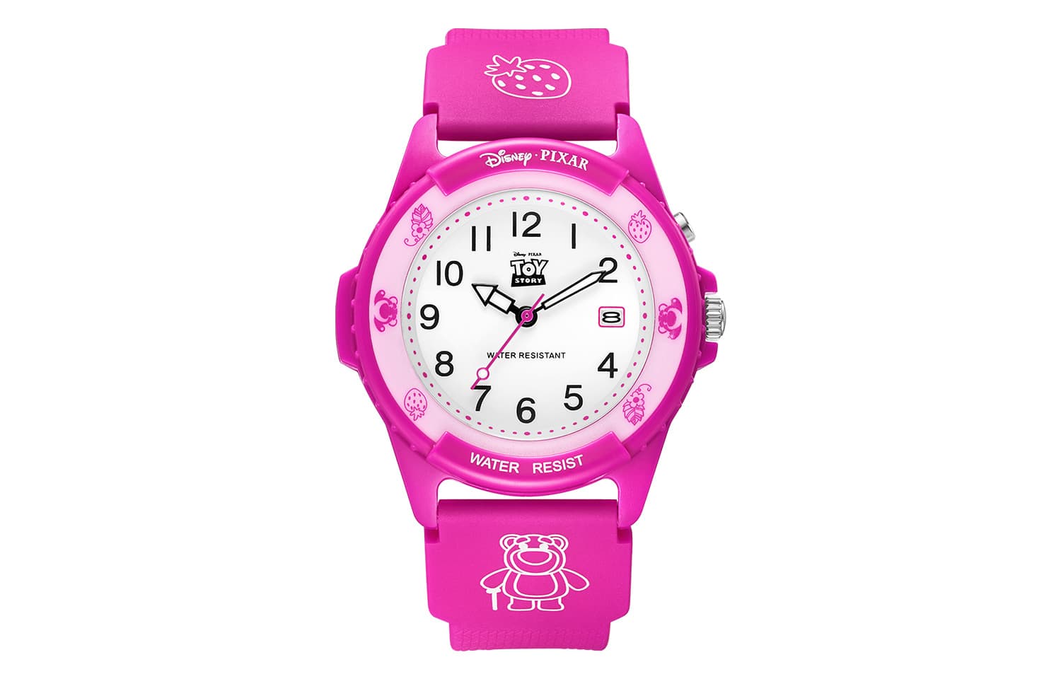 Disney Strawberry Bear Series Quartz Movement Silicone Strap Watch Watch White Dial MK11613J