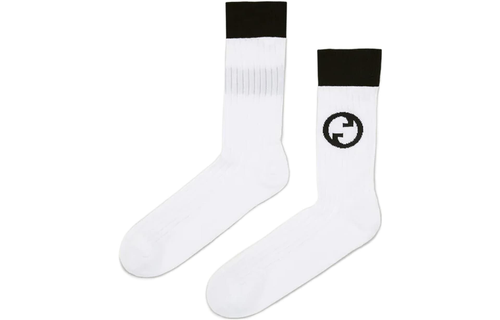 GUCCI Graphic Logo Embroidered Striped 1 Pack (White)