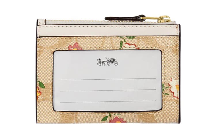 COACH Skinny Id Case Canvas With Card Holder Light Khaki