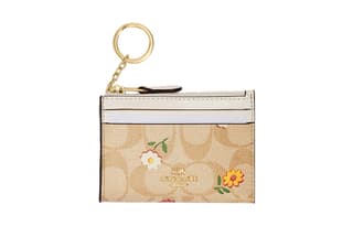 COACH Skinny Id Case Canvas With Card Holder Light Khaki