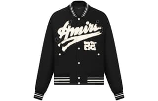 AMIRI Baseball Jerseys Black Baseball Collar Moderate Straight Fit