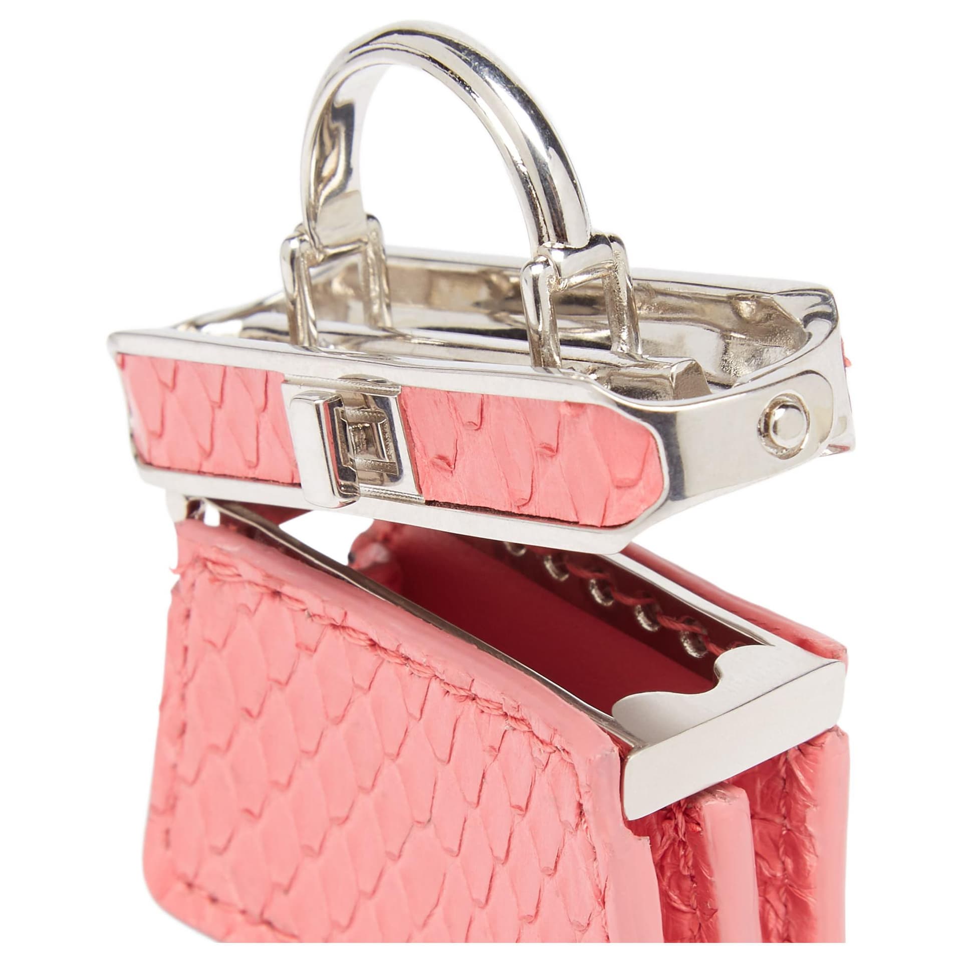 FENDI Python Skin Coin Purse Key Pouch Extra Mini Pink