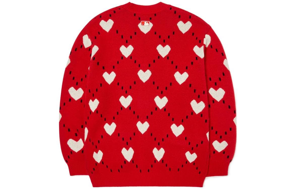 MLB Sweaters Red Vneck Moderate Cardigan