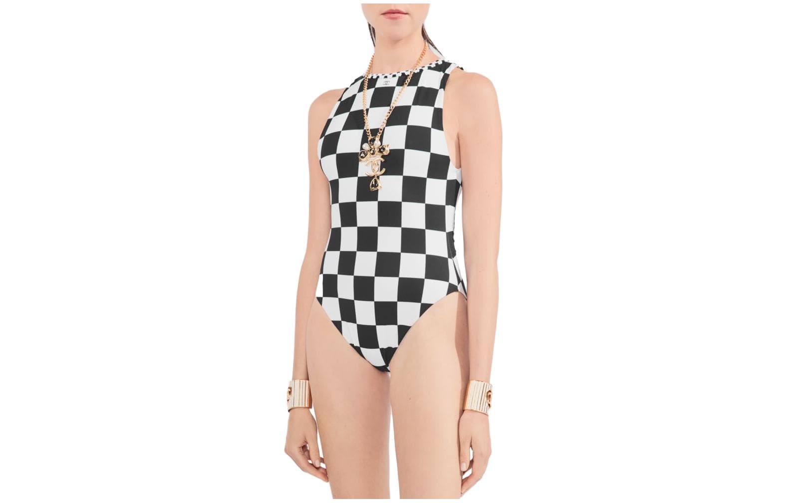 CHANEL 23 Spring Summer 23C One piece Swimsuit Black