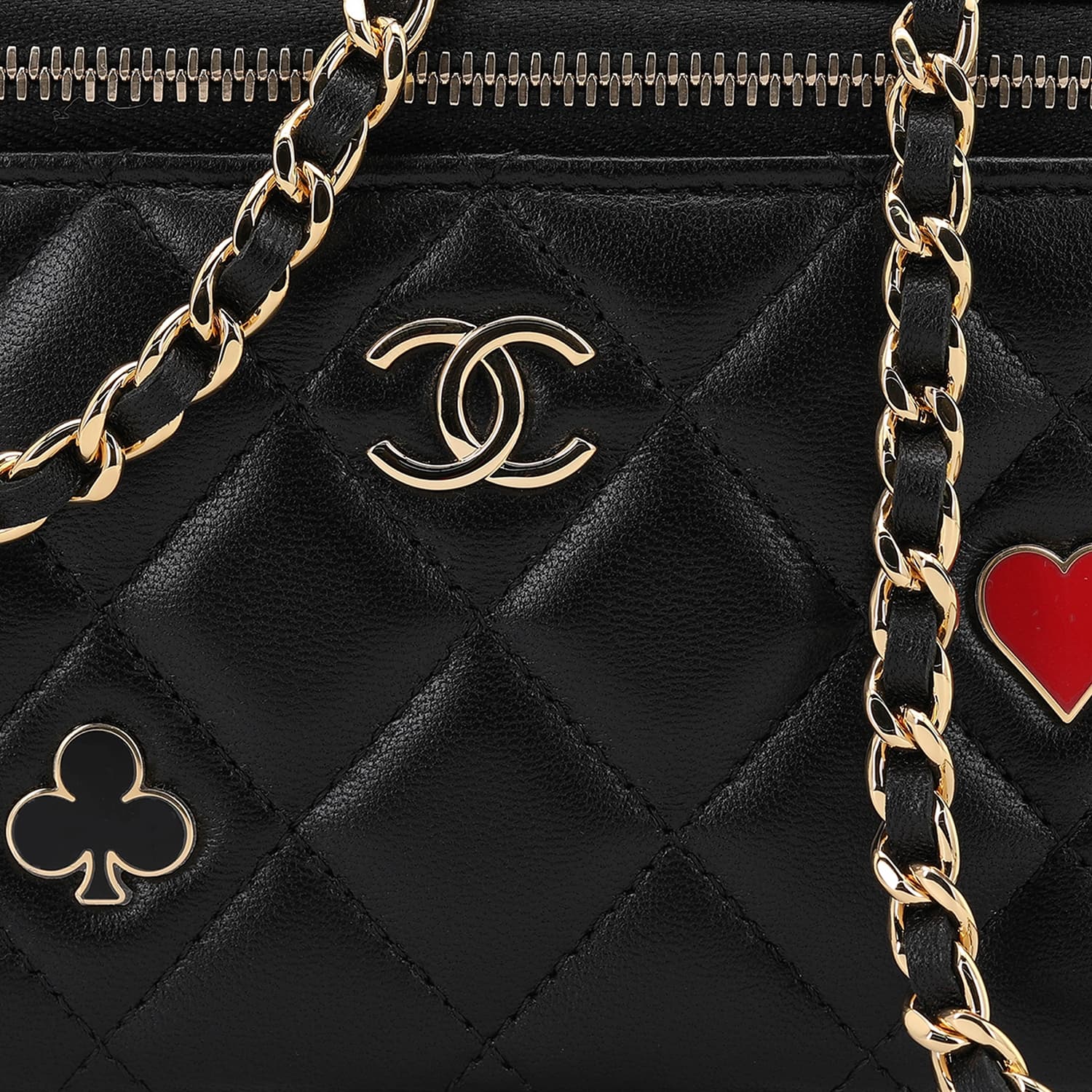 CHANEL Lambskin Box Bag, Shoulder Bag, Crossbody Bag, Makeup Bag Black